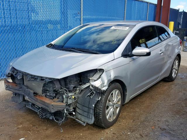 KNAFX6A87F5372103 - 2015 KIA FORTE EX SILVER photo 2