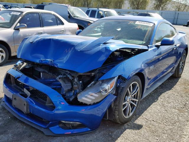 1FA6P8CF0H5320007 - 2017 FORD MUSTANG GT BLUE photo 2