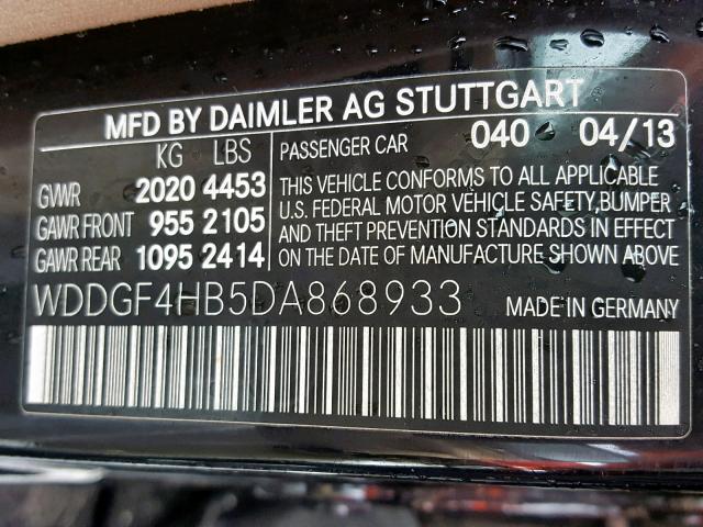 WDDGF4HB5DA868933 - 2013 MERCEDES-BENZ C 250 BLACK photo 10