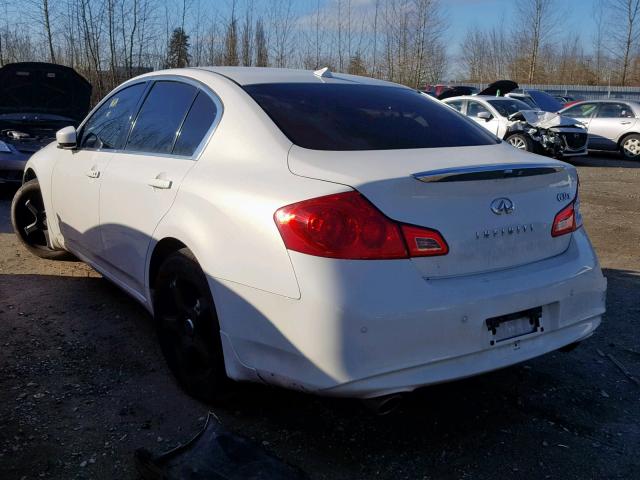 JN1CV6AR0BM350693 - 2011 INFINITI G37 WHITE photo 3