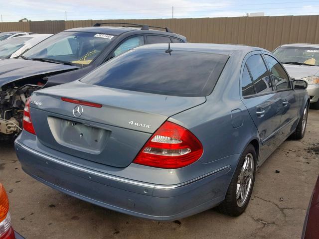 WDBUF83J94X123942 - 2004 MERCEDES-BENZ E 500 4MAT BLUE photo 4