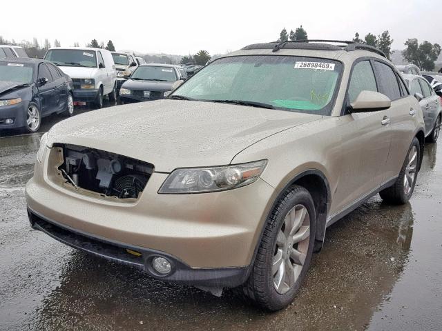 JNRBS08W55X401778 - 2005 INFINITI FX45 GOLD photo 2