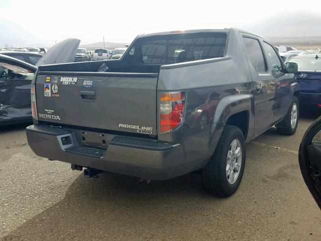 2HJYK16457H523223 - 2007 HONDA RIDGELINE GRAY photo 4