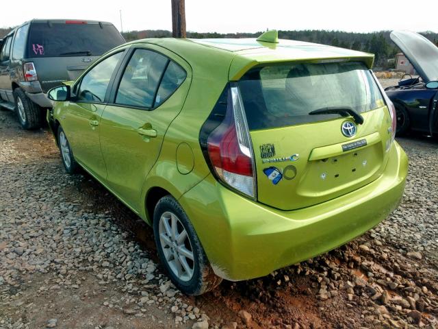 JTDKDTB3XF1092680 - 2015 TOYOTA PRIUS C GREEN photo 3