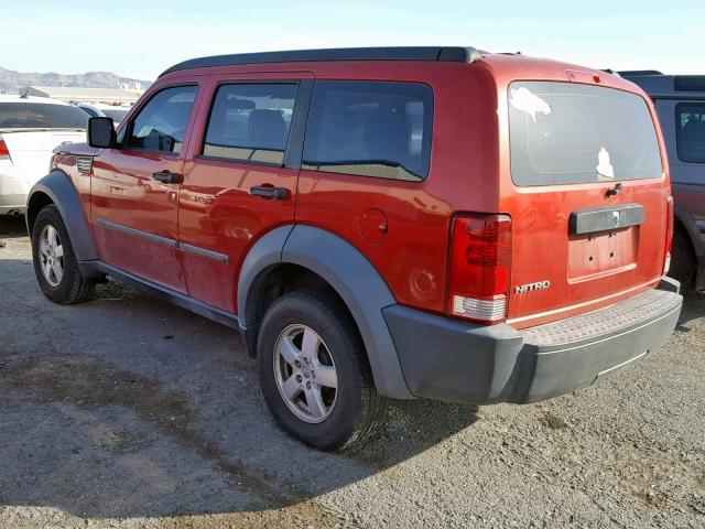 1D8GT28K47W548521 - 2007 DODGE NITRO SXT RED photo 3