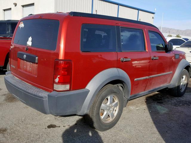 1D8GT28K47W548521 - 2007 DODGE NITRO SXT RED photo 4