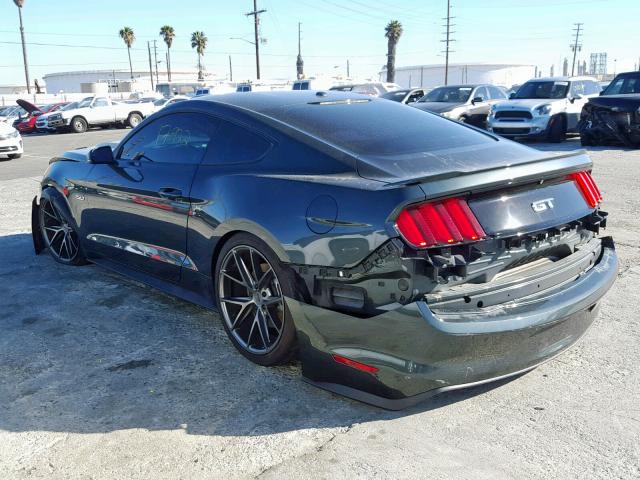 1FA6P8CF6F5322907 - 2015 FORD MUSTANG GT GREEN photo 3