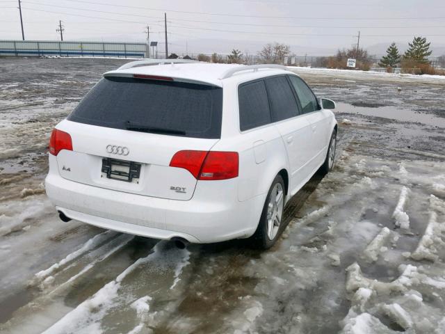 WAUKF98E48A078067 - 2008 AUDI A4 2.0T AV WHITE photo 4