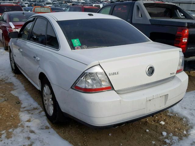 1MEHM40W58G625028 - 2008 MERCURY SABLE LUXU WHITE photo 3