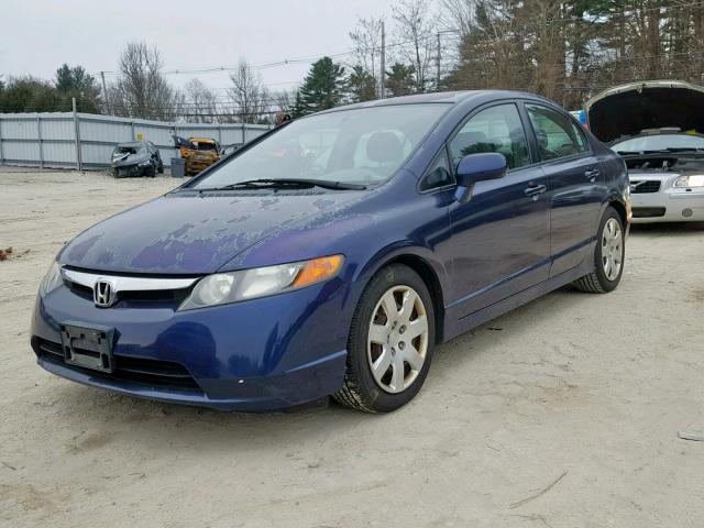 2HGFA16597H501296 - 2007 HONDA CIVIC LX BLUE photo 2