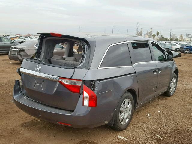 5FNRL5H22CB029524 - 2012 HONDA ODYSSEY LX GRAY photo 4