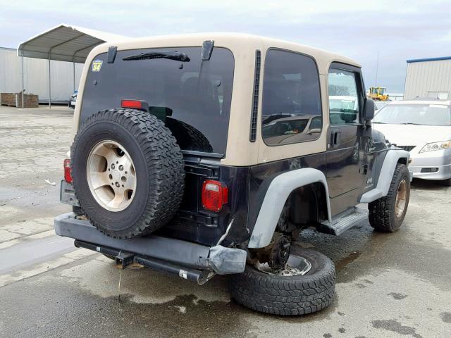 1J4FA49S34P749546 - 2004 JEEP WRANGLER / BLACK photo 4