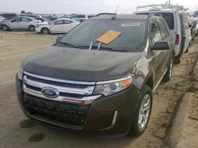 2FMDK4JC1BBB41412 - 2011 FORD EDGE SEL BROWN photo 2