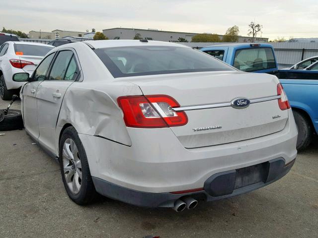 1FAHP2EW7BG160156 - 2011 FORD TAURUS SEL WHITE photo 3