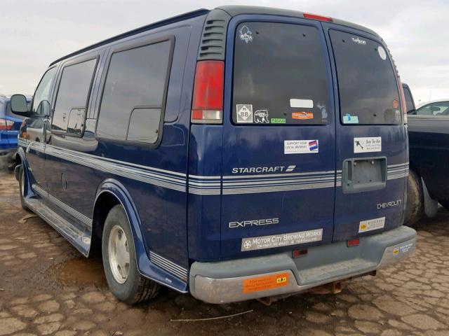 1GBFG15R811151929 - 2001 CHEVROLET EXPRESS G1 BLUE photo 3