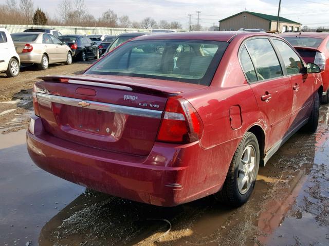 1G1ZT54885F215747 - 2005 CHEVROLET MALIBU LS Tünd qırmızı foto 4