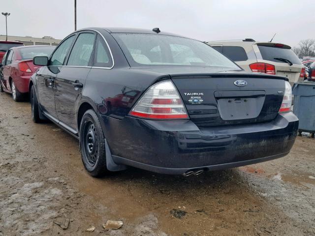 1FAHP24W08G165676 - 2008 FORD TAURUS SEL BLACK photo 3