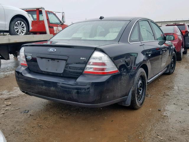 1FAHP24W08G165676 - 2008 FORD TAURUS SEL BLACK photo 4