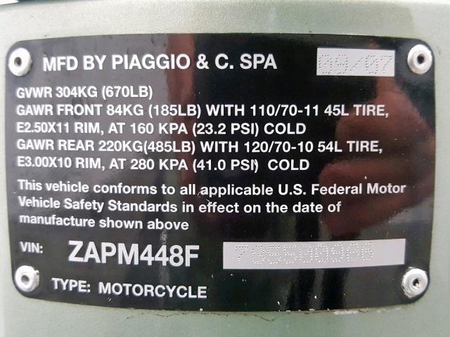 ZAPM448F785500966 - 2008 VESPA LX 150 GREEN photo 20