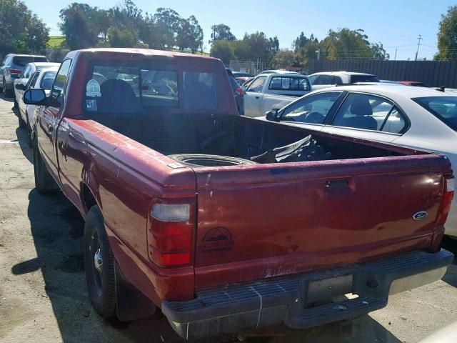 1FTYR10U82TA58490 - 2002 FORD RANGER RED photo 3