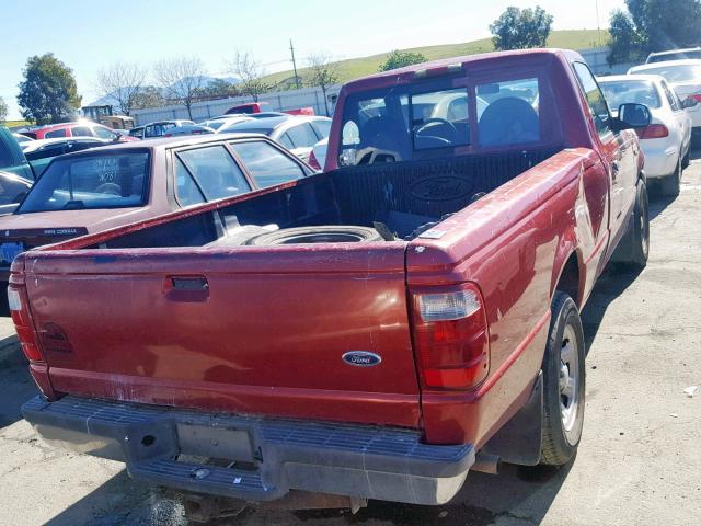 1FTYR10U82TA58490 - 2002 FORD RANGER RED photo 4