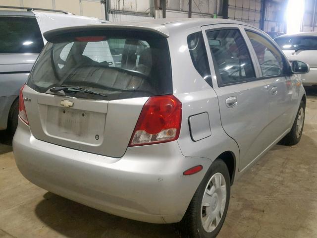 KL1TD62604B222691 - 2004 CHEVROLET AVEO SILVER photo 4