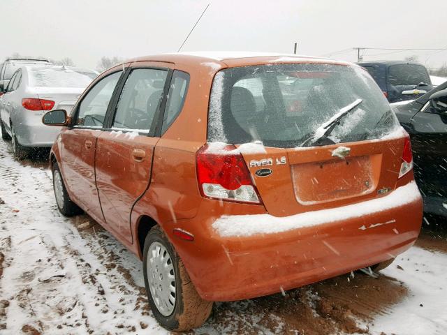 KL1TD66606B620500 - 2006 CHEVROLET AVEO BASE ORANGE photo 3