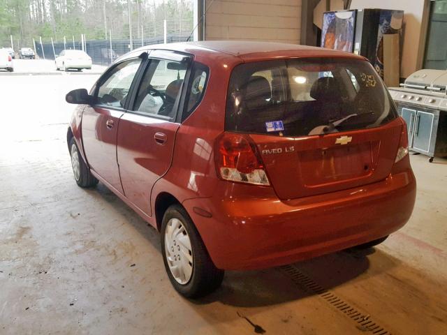 KL1TD666X6B638177 - 2006 CHEVROLET AVEO BASE წითელი ფოტო 3