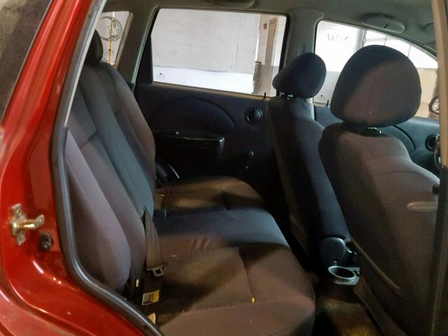 KL1TD666X6B638177 - 2006 CHEVROLET AVEO BASE წითელი ფოტო 6