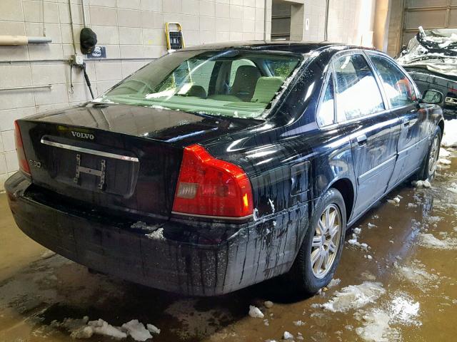 YV1TS59H141364354 - 2004 VOLVO S80 2.5T BLACK photo 4