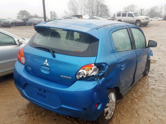 ML32A3HJ7EH006961 - 2014 MITSUBISHI MIRAGE DE BLUE photo 4