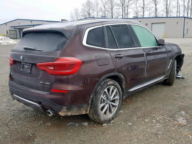 5UXTR9C5XJLD89598 - 2018 BMW X3 XDRIVE3 BROWN photo 4