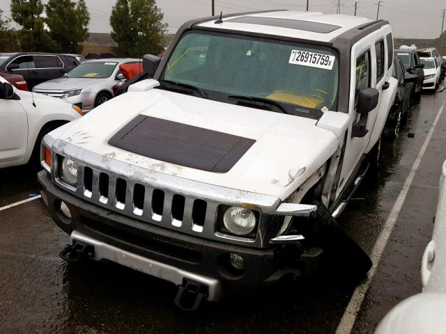 5GTEN13E098115273 - 2009 HUMMER H3 WHITE photo 2