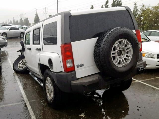 5GTEN13E098115273 - 2009 HUMMER H3 WHITE photo 3