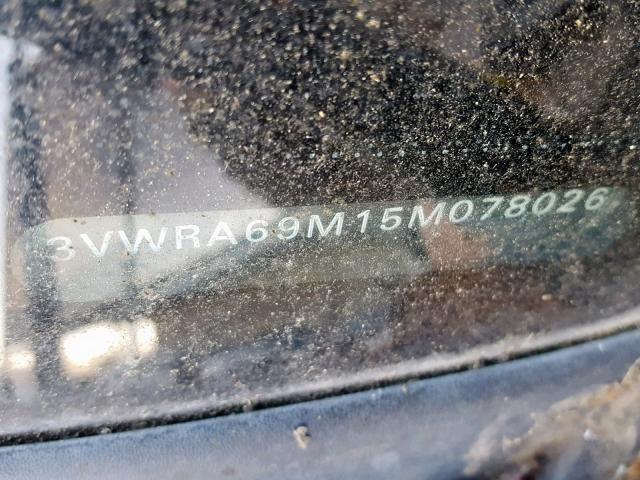 3VWRA69M15M078026 - 2005 VOLKSWAGEN JETTA GL GRAY photo 10