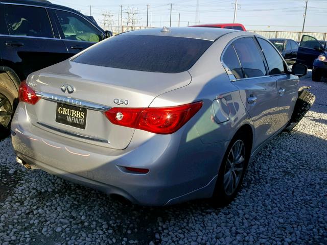 JN1BV7APXFM353817 - 2015 INFINITI Q50 BASE SILVER photo 4