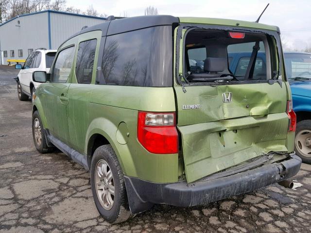 5J6YH28777L000847 - 2007 HONDA ELEMENT EX GREEN photo 3