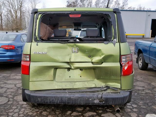 5J6YH28777L000847 - 2007 HONDA ELEMENT EX GREEN photo 9