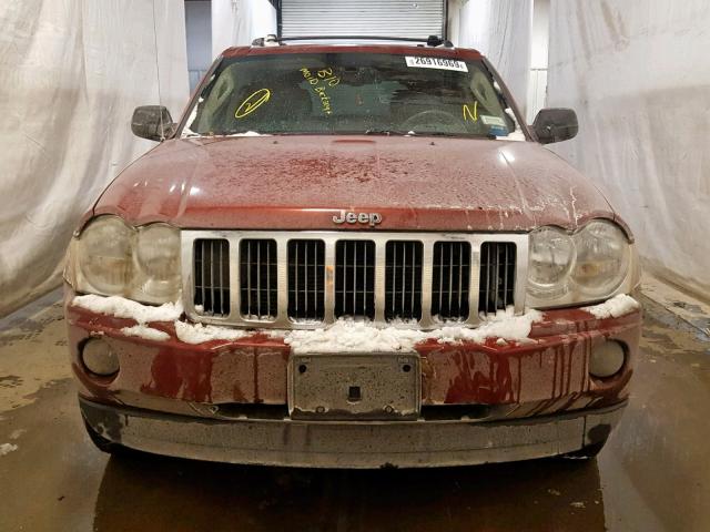 1J4HR58216C185544 - 2006 JEEP GRAND CHER BURGUNDY photo 9