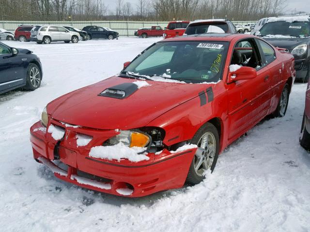 1G2NW12E81M651488 - 2001 PONTIAC GRAND AM G RED photo 2