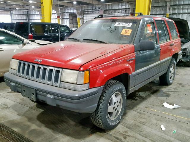 1J4GZ58S4RC249186 - 1994 JEEP GRAND CHER RED photo 2