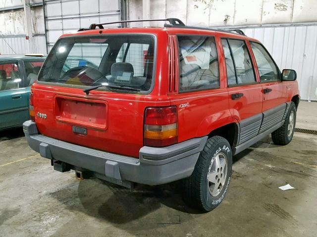 1J4GZ58S4RC249186 - 1994 JEEP GRAND CHER RED photo 4