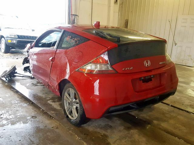 JHMZF1D4XBS007553 - 2011 HONDA CR-Z RED photo 3