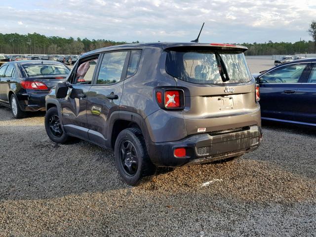 ZACCJAAW4GPD24673 - 2016 JEEP RENEGADE S GRAY photo 3
