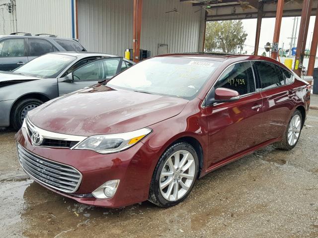 4T1BK1EB8DU017934 - 2013 TOYOTA AVALON BAS BURGUNDY photo 2