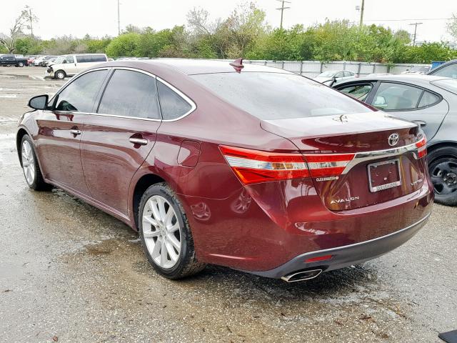 4T1BK1EB8DU017934 - 2013 TOYOTA AVALON BAS BURGUNDY photo 3