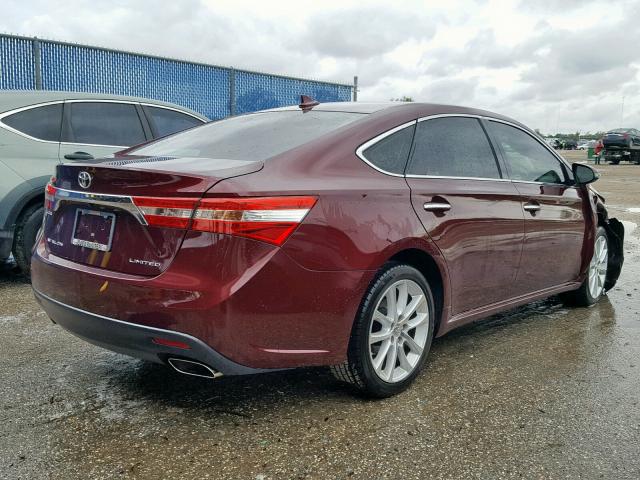 4T1BK1EB8DU017934 - 2013 TOYOTA AVALON BAS BURGUNDY photo 4