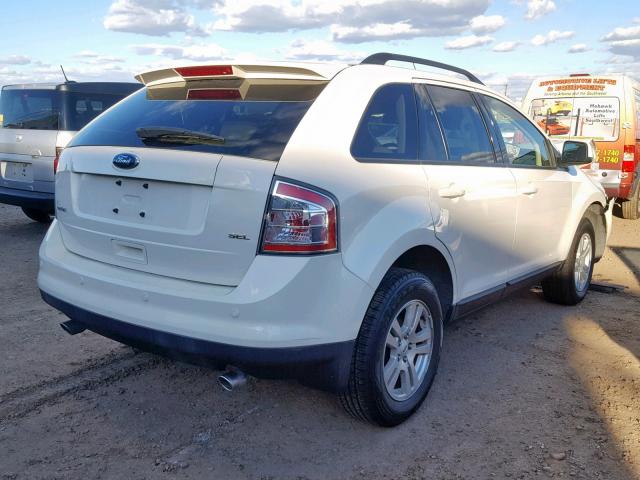 2FMDK38C68BA61502 - 2008 FORD EDGE SEL WHITE photo 4