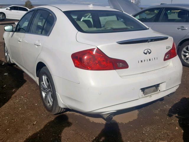 JN1CV6AR3BM409378 - 2011 INFINITI G37 WHITE photo 3