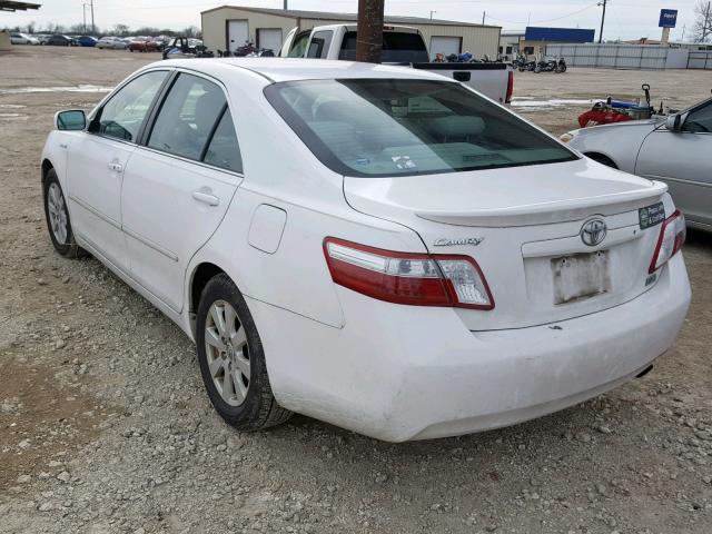 4T1BB46K28U056671 - 2008 TOYOTA CAMRY HYBR WHITE photo 3